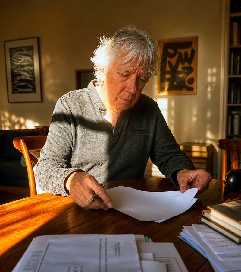 Jean-Paul Prat à sa table de travail.